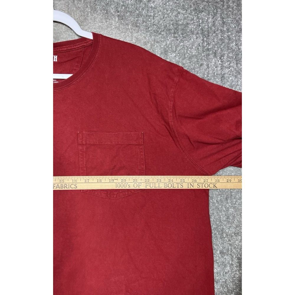 Duluth Trading Relaxed Fit Longtail T Shirt Mens Size XL Red Cotton Pocket Tee - Picture 5 of 7